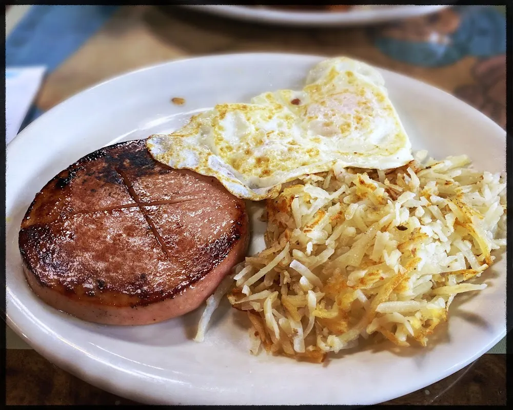 Eggs Hash Browns & Country Ham with Choice of Toast or Biscuit